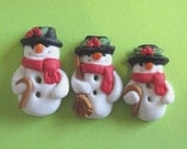 Sparkly Snowman Buttons