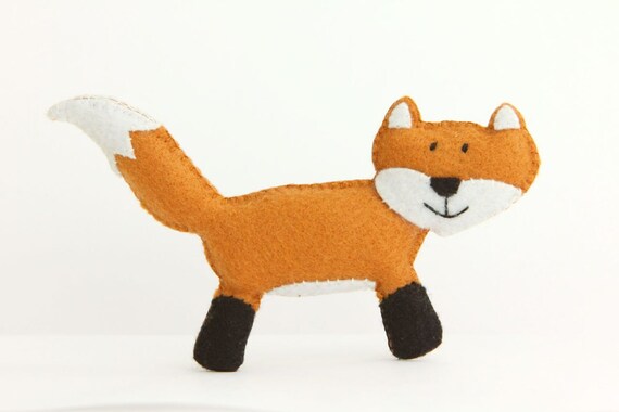 Felt Plushie Hand sewing Pattern PDF. Complete instructions to make Felix the Fox. Instant download.