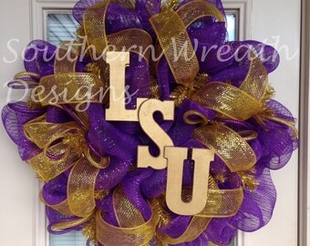 LSU Tigers Mesh Wreath