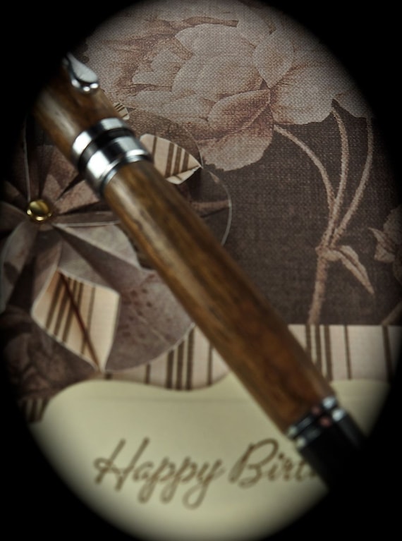 Hand turned Ink Pen Classic Style Handcrafted from Beautiful Walnut with Chrome Hardware 302M