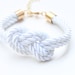 White Gold silk Knot Bracelet - 24k gold plated - bridesmaid set