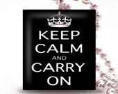 Scrabble Tile Pendant - KEEP CALM and CaRRY ON  BLaCK - Buy 2 Pendants Get 1 Free