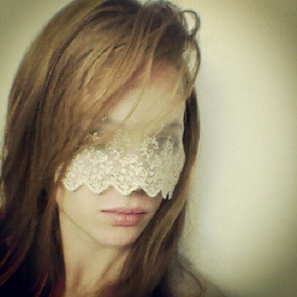 White Lace Face Mask Excellent for Halloween or Masquerade