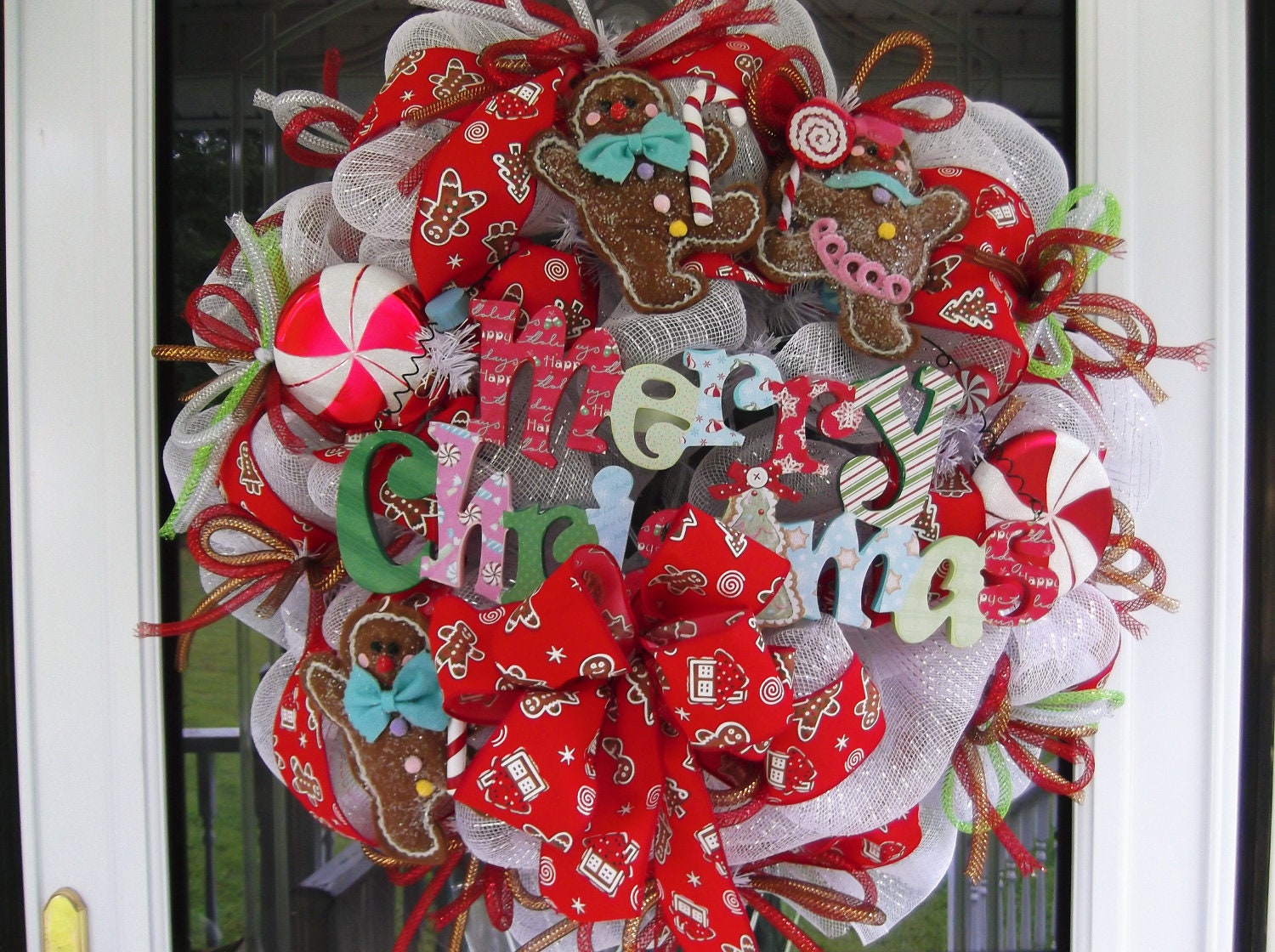 Gingerbread Deco Mesh Wreath