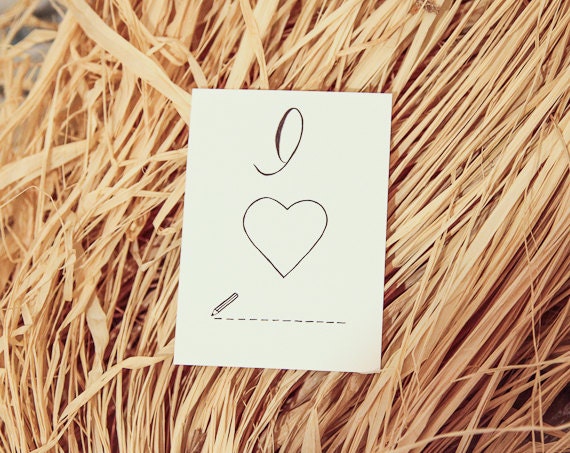 I Love ...... - Unique hand drawn illustration - Postcard - Card