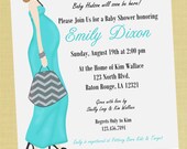 Its a Boy Mod Baby Shower Printable Invitation, Personalized Mod Mom Baby Shower Invite, Modern Mom Baby Shower Invite