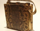 Vintage 1940s Snakeskin Handbag with Coin Purse