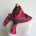 vintage scarf ruby red 1950s FREE shipping
