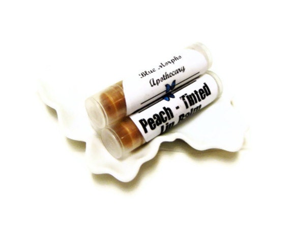 Peach Tinted Natural Lip Balm with Organic Cocoa Butter, Shea Butter and Annatto Seed