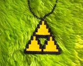 Zelda Tri-Force Perler Bead Necklace