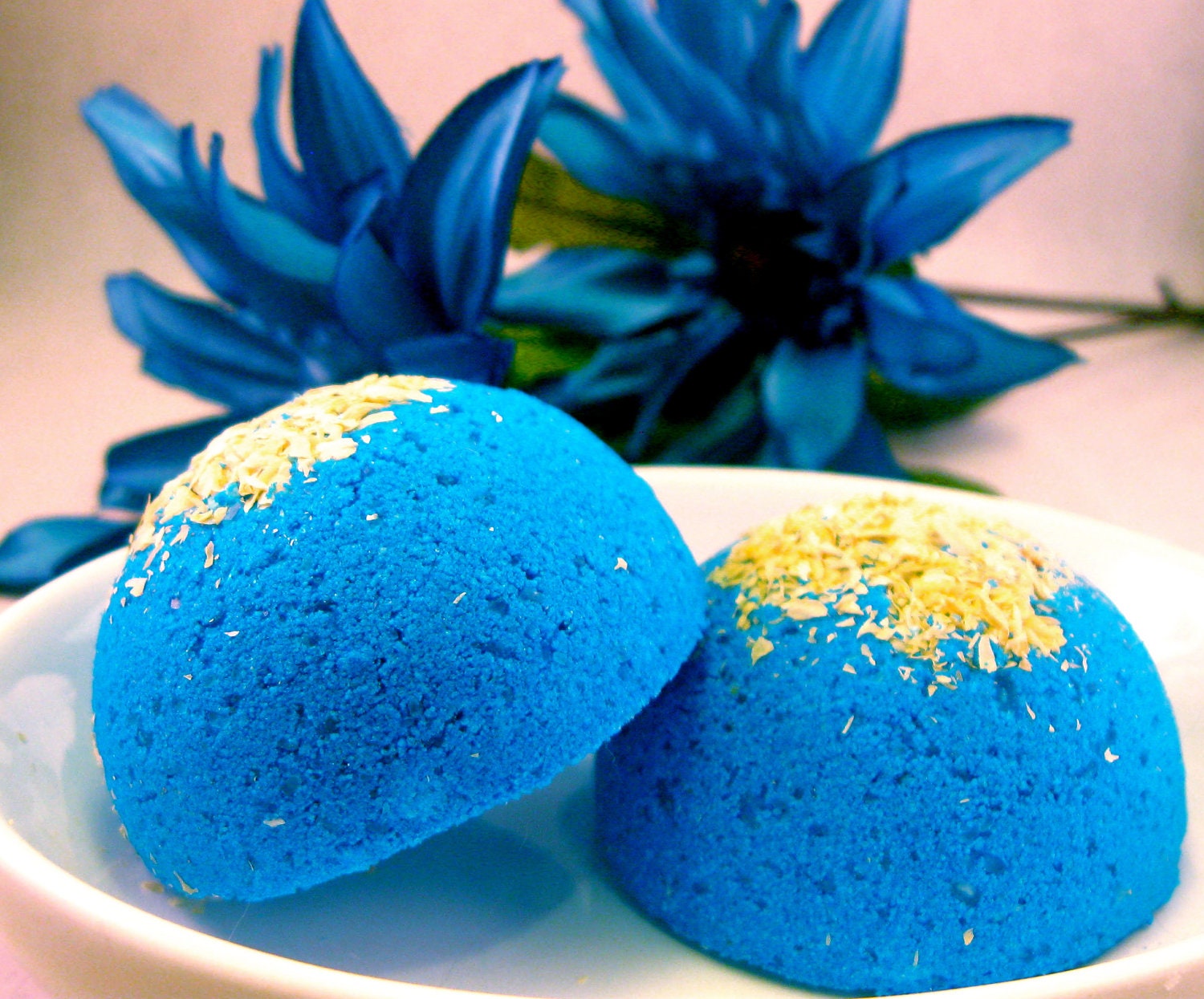 4 Half Bath Bombs - Orchid Rain - Vegan Moisturizing Bath Bombs