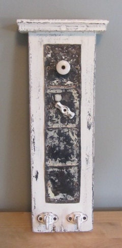 Magnet Board and Key Holder - Reclaimed Wood and Ceiling Tin from Eastern Ontario