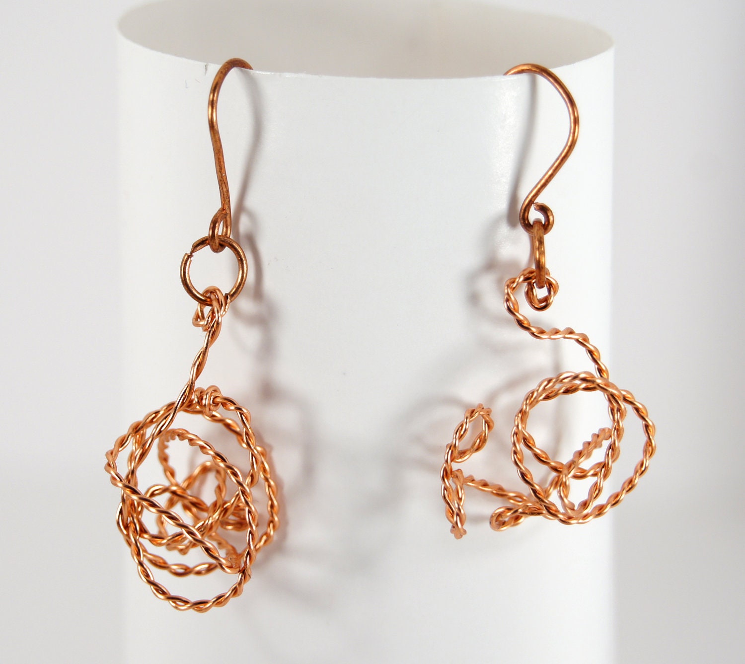 Women's Earrings: Twisted and Twirled Copper Rope 1348