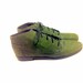 Green Leather Ankle Boot Oxfords 8 - Emerald Lace Up Granny Boots 8