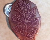 Etched charm or pendant leaf of your choice in the patina of your choice, metal etching, verdigris