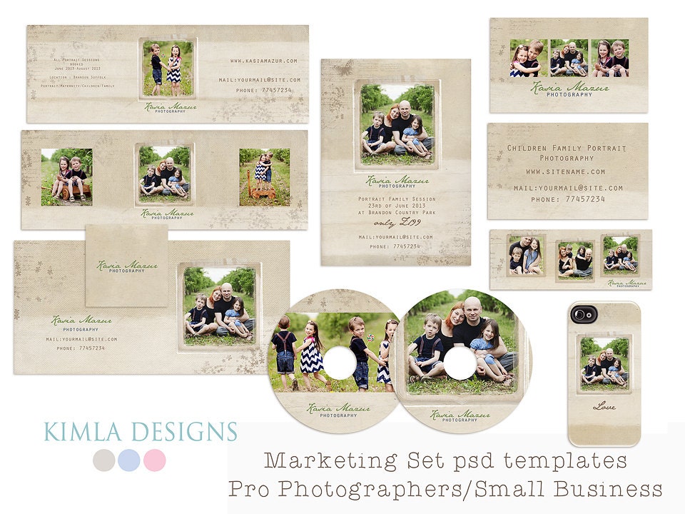 Pre-made Marketing Set Templates, Linen2, psd files