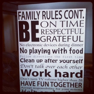 House Rules, Personalized Canvas Wall Art, Canvas Print 18x24