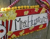 Teacher Name Sign POPCORN Personalized CUSTOM