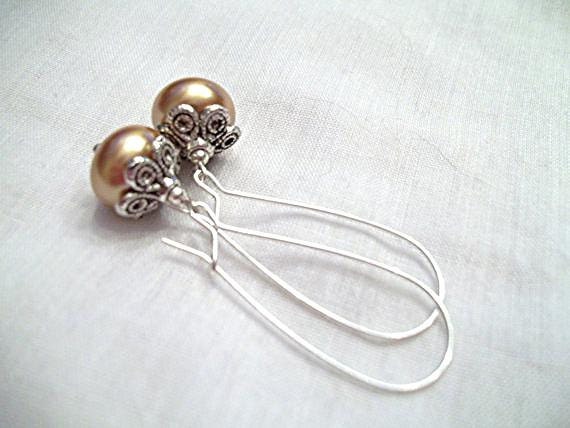 Golden Kidney Wire Earrings