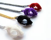 White Cat Skull Pendant, cat skull necklace, animal skull jewelry, kitten skull, goth pendant, cool gift, gift for her, animal head