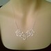 3 Flower necklace, Floral silver or gold necklace, Family of 3, anniversary gift, Wedding Jewelry, Bridesmaid Gift, Gift for her, hammered,