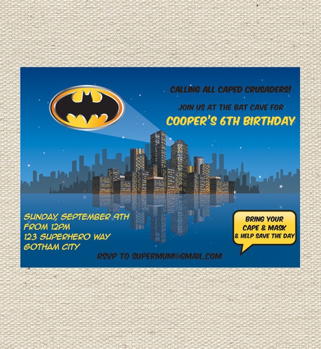 Batman Birthday Invitation Printable Il_570xn