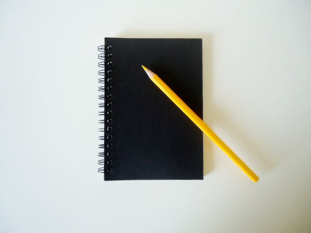 A6 Recycled Notebook Journal in Black Cardstock