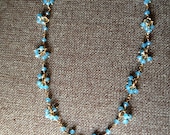 SALE %50 OFF, Chalcedony Cluster Gold Plated Necklace