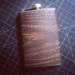 Dark Wood Walnut Woodgrain Stainless Steel Hip Flask