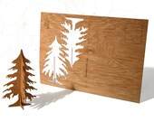 postcard wood - 6 fircards