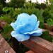 Mother's Day Gift, Handmade Tealight/Votive Holder, Blue Faux Rose, Glass Holder