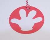 Mickey Hand Red Circle Tags (10)