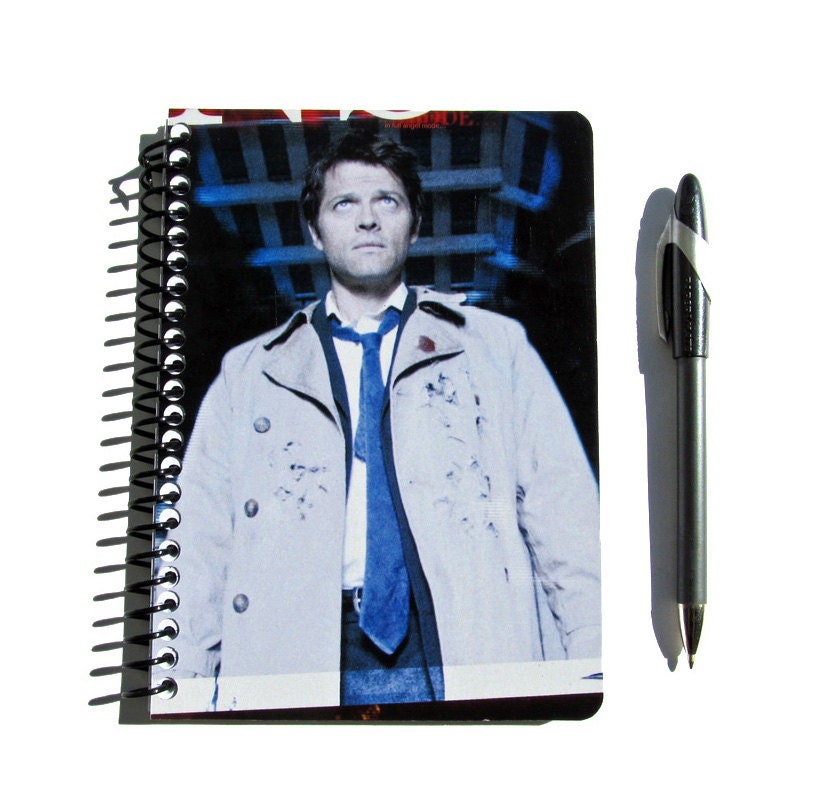 Castiel Supernatural Notebook Journal Upcycled Misha Collins Angel Cas