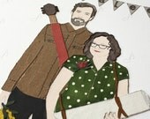 Custom Portrait Collage - Couple Full Length