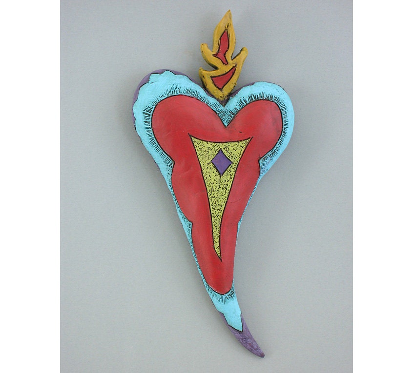 Heart, ceramic wall art, Jacquline Hurlbert, one of a kind, unique, title: "Eternal"