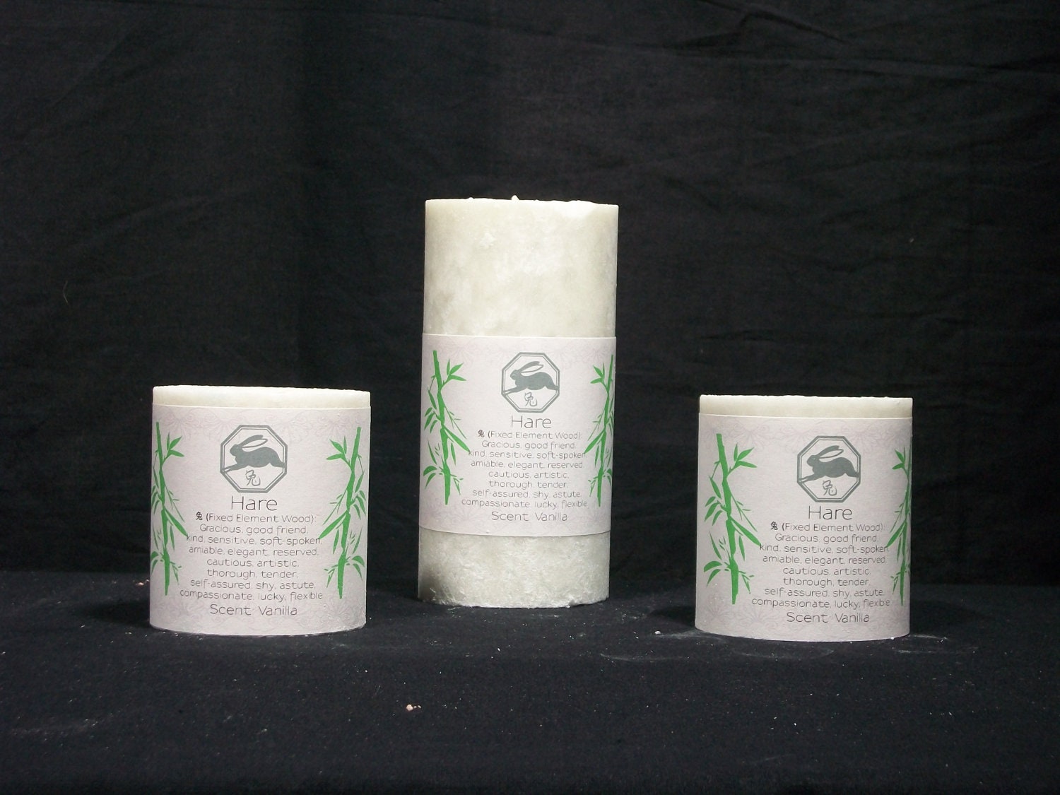 Palm Pillar Candles, Vanilla Scented for Rabbit Sign of Chinese Zodiac