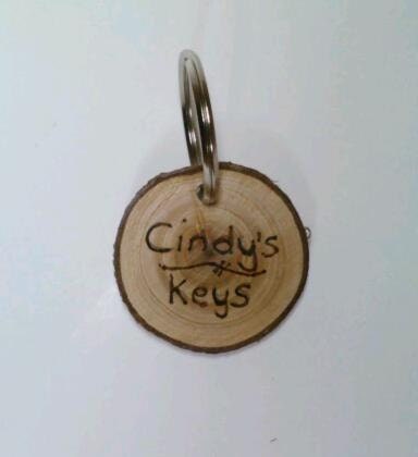 Keychain, Log Slice Keychain, Wood Slice, Rustic
