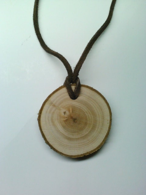 Wood Pendant Necklace, Log Slice Necklace, Rustic Jewelry
