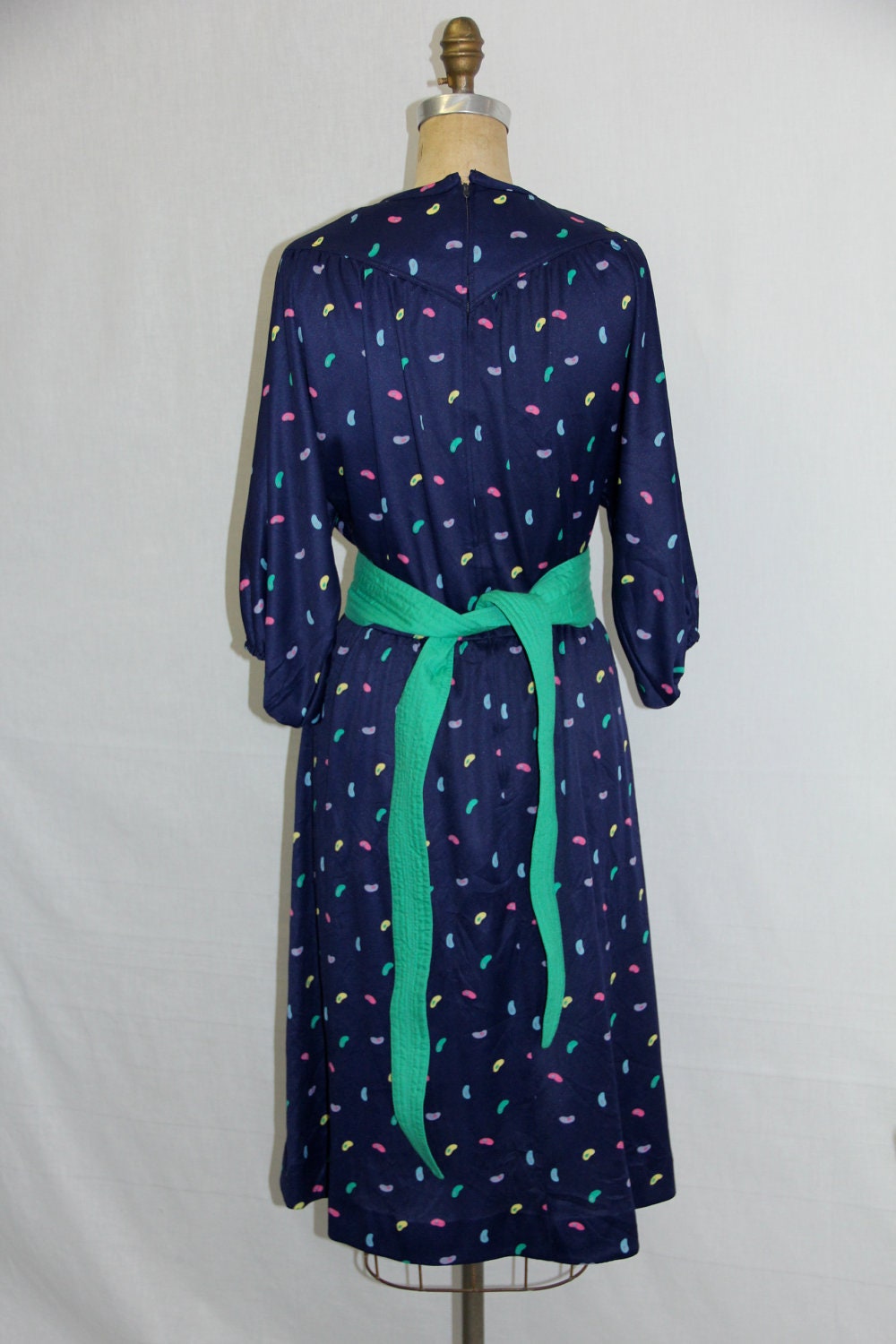 Plus Size Vintage Dress Secretary Jelly Bean Print