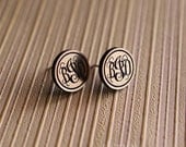 vine monogram itty bitty post earrings