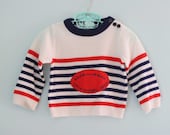 Vintage Baby Boy Football Sweater 12-18mo - toadstoolvintage