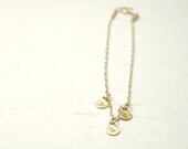 Personalized initial bracelet - Tiny charms - minimal delicate jewelry
