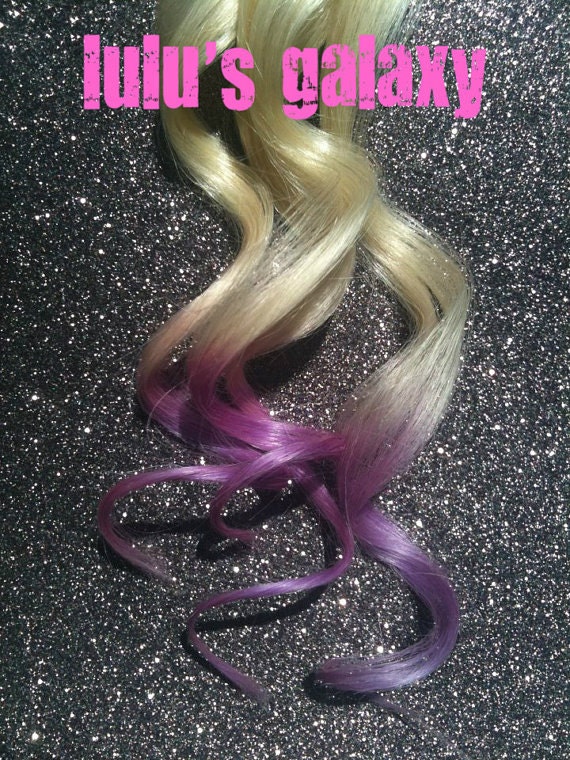 LA LA LAVENDER pastel colored lavender human hair extension/ clip-in hair/ dip dye ombre (2) hair extensions