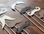 DIY- YOU GLUE - 30 Photo Booth Props Photobooth prop - On a Stick -  Mustache Moustache Party Made to Order
