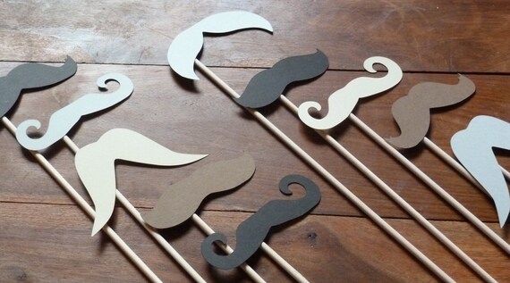 DIY- YOU GLUE - 30 Photo Booth Props Photobooth prop - On a Stick -  Mustache Moustache Party Made to Order