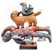 surf lifesaver rescuing a cat and a bird - soft sculpture