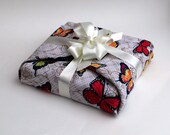 Luxury Gift Wrap, furoshiki cotton fabric reusable gift wrap with ribbon
