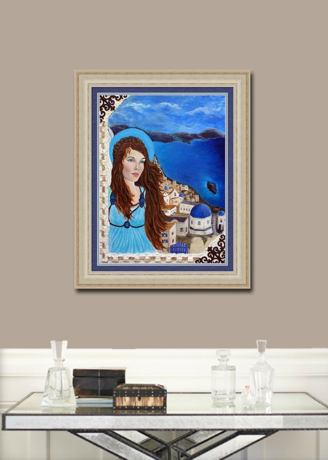 Athena, Earth Angel From The Greek Islands,  An Original Fine Art 8 by 10 print by Charlotte Phillips