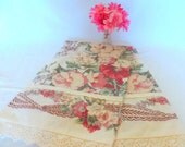 Handmade Floral Guest  hand Towels from vintage fabric.