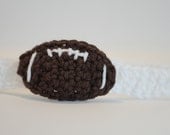 Crochet Football Headband - White